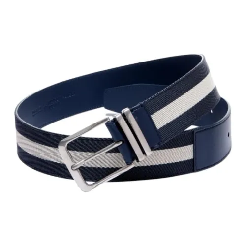 BALLY Полосы Украшение Дизайн Кожаные ремни Мужской Синий Ширина 4CM