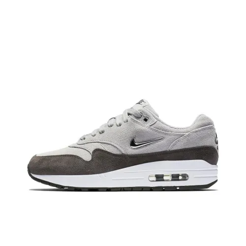 Nike Air Max 1 Амортизация Износостойкий Низкий Топ Повседневная Обувь Женская Серый