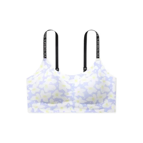 Victoria's Secret Jelly Strip Camisole Series Бюстгальтер Женский Фиолетовый Основа с Белым Цветочным Принтом