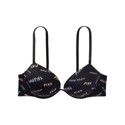 Victoria's Secret Розовый Девичий Бюстгальтер Женские Черная подошва Многоцветный Принт с буквами