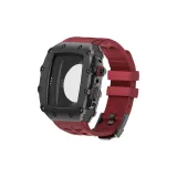 Чёрный корпус + красный ремешок