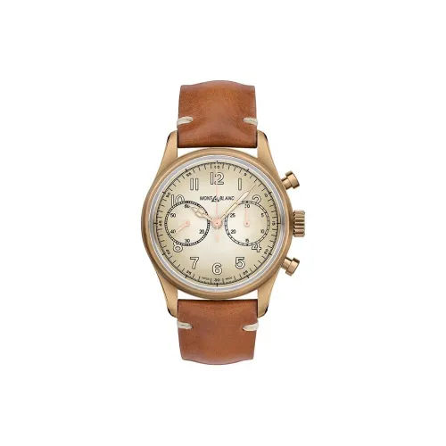 MONTBLANC 1858 Collection Автоматический Механический Механизм Мужские Часы Часы 42 мм Желтый Циферблат Часов