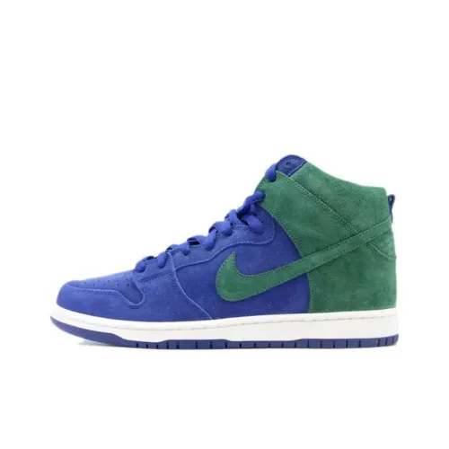 Nike Dunk High SB Устойчивые к истиранию Высокие Кроссовки для скейтбординга Унисекс Синие Зеленые