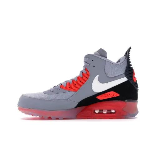 Nike Air Max 90 Устойчивый к истиранию Высокий Топ Casual Мужской Серый Оранжевый