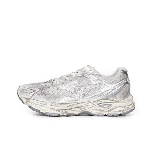 Mizuno Racer S Устойчивый к истиранию Дышащие Низкие Беговые кроссовки Унисекс Серебристо-серый