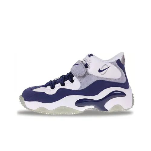 Nike Air Zoom Turf Training Нескользящий Легкий MID Баскетбольные кроссовки Унисекс Синий Белый