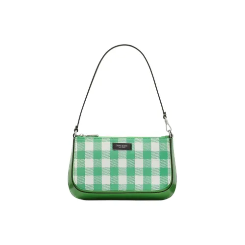 Kate Spade Sam Переработанный клатч из жаккардовой ткани с кожаными вставками сумка на одно плечо мини женский зеленый