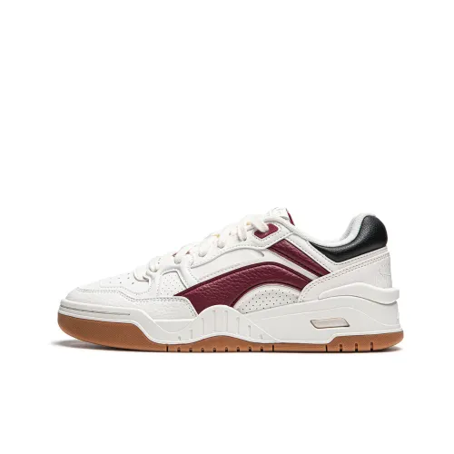 LINING Moon White 2,0 Slip Резистентный Устойчивый к истиранию Дышащий Низкие Кроссовки для скейтбординга Женские Белые Красные