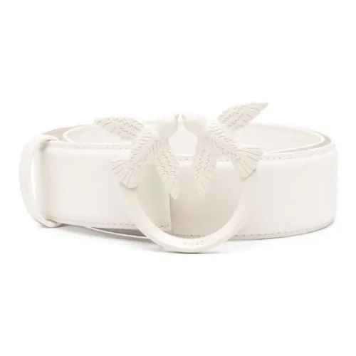 PINKO Bird Украшение Кожаные ремни Женские Белые Ширина 4CM