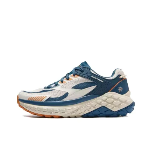 Skechers Sport Низкий Топ Повседневная Беговая Обувь Мужская Бежевая Синяя