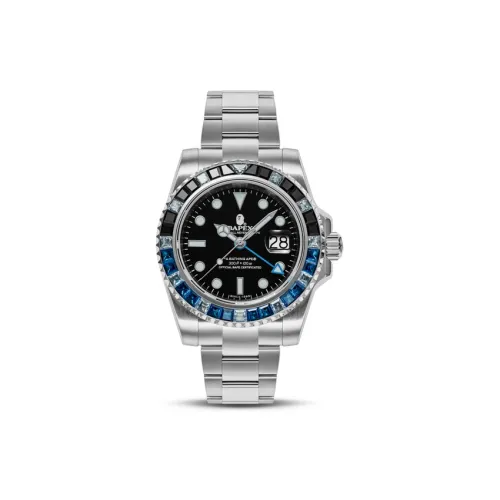 A BATHING APE Кварцевый механизм Часы Мужские Черный циферблат