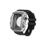 Серебряный корпус + черный ремень