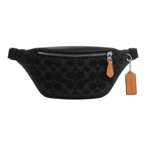 COACH Warren Ткань с коровьей кожей Сумка через плечо Мини Унисекс Угольно-черный