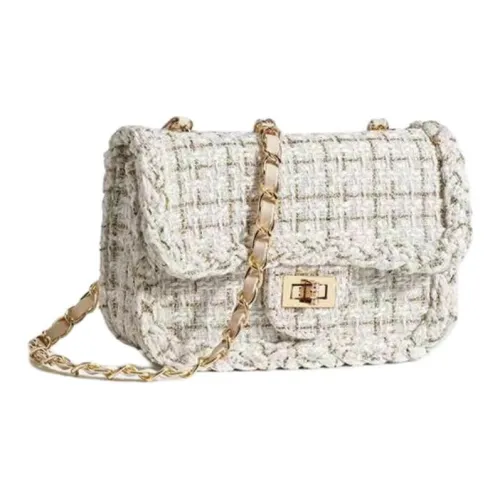 Carksky Хлопок Цепочка Маленькая Квадратная Сумка Сумка через плечо Маленькая Женская Белая Черная Красная