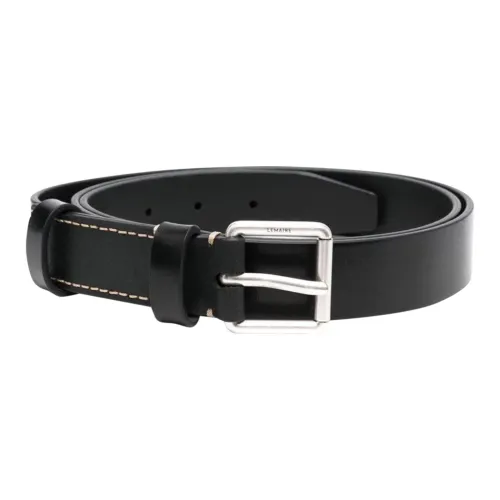 Lemaire Carved Letter Pin Clasp Leather Belts Men's Black