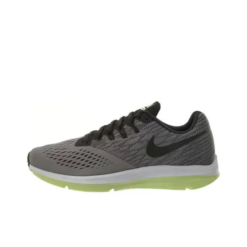 Nike Zoom Winflo 4 Амортизация Износостойкий Низкий Топ Беговые кроссовки Мужские Серый Зеленый