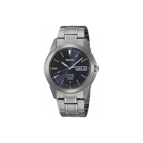 SEIKO Кварцевый механизм титановый сплав ремешок часы 40 мм унисекс синий циферблат