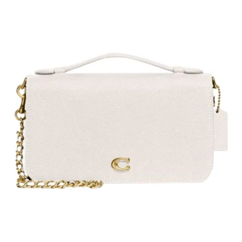 COACH Bea Крестообразная текстура кожа через плечо сумка маленькая женская белая
