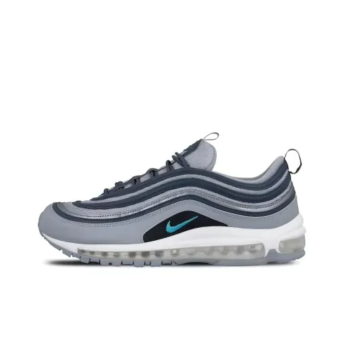 Nike Air Max 97 Амортизация Износостойкий Низкий Топ Повседневные Беговые Кроссовки Мужские Серый Синий