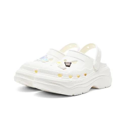 PEAK Pole Hole Shoes Платформа Sabo Женская Холщовая Белая