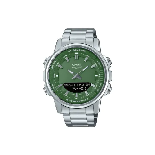 CASIO Кварцевый механизм нержавеющая сталь ремешок часы 51,9*47*12 мм унисекс зеленый циферблат