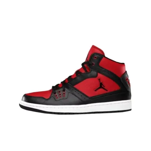 Jordan Air Jordan 1 Pilot Anti-slip Abrasion-resistant MID Top Vintage Basketball Shoes Men's Black Red