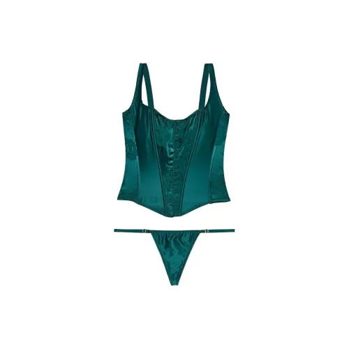 VICTORIA'S SECRET Комплект нижнего белья женский плющево-зеленый