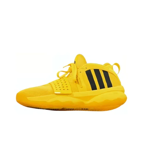 Adidas Dame 8 Extply PE Устойчивый к истиранию MID Топ Баскетбольные кроссовки Мужской Желтый Черный