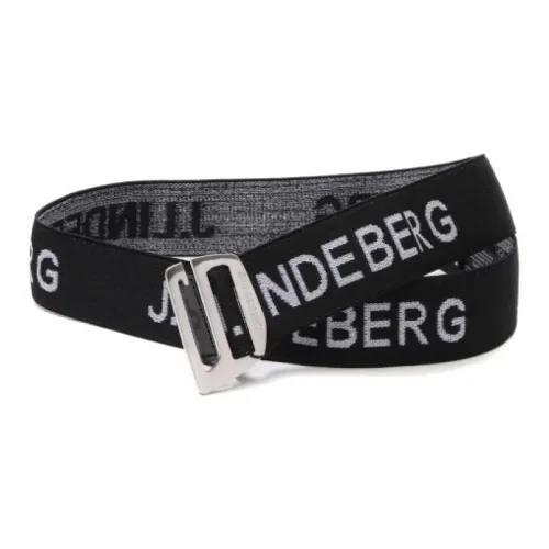 J.Lindeberg Letter Logo Ремень Мужской Черный Ширина 4CM