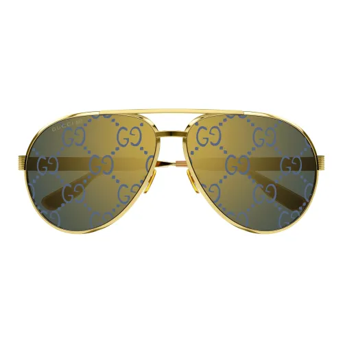 GUCCI Металл Aviator Солнцезащитные очки Унисекс Золото