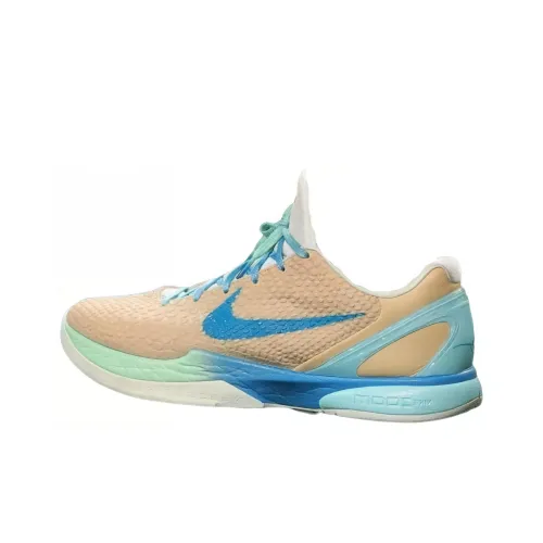 Nike Kobe 5 Protro PE Устойчивый к истиранию Дышащие Низкие Баскетбольные кроссовки Мужские Бежево-синие