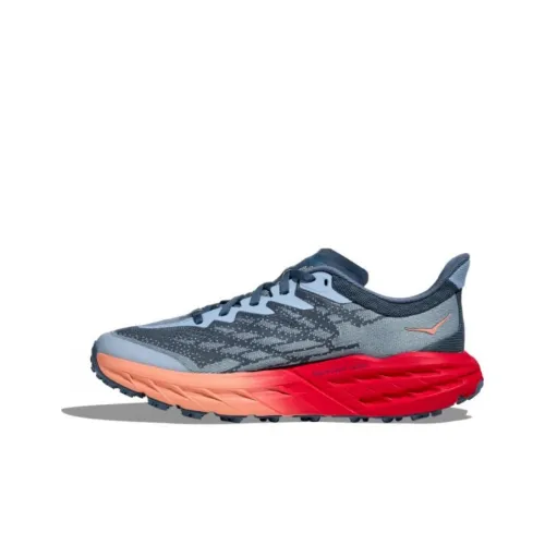 HOKA ONE ONE Speedgoat 5 Амортизация Износостойкие Низкие Кроссовки для Беговых Трасс Женские Красный Синий