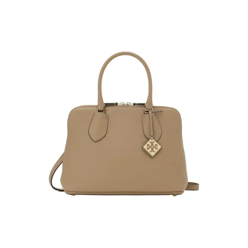 TORY BURCH Сумка через плечо из текстурированной кожи с узором "личи" средний размер женский цвет тауповый дуб