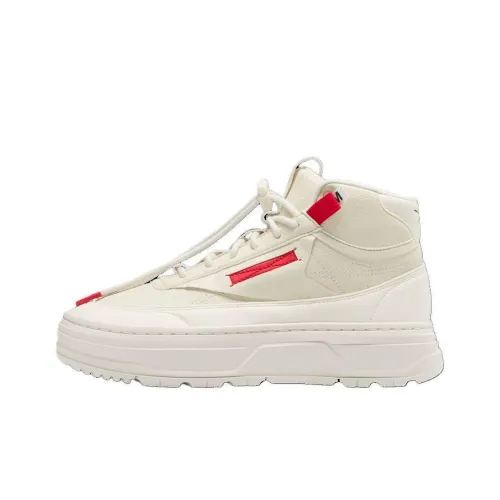 Reebok Club C Series Высокие Топы Повседневная Обувь Унисекс Бежевый Красный