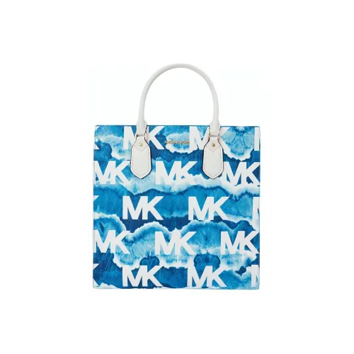 MICHAEL KORS MK Everly Искусственная кожа Тоут Сумка Сумка для покупок Сумка среднего размера Женская Темно-синий Белый