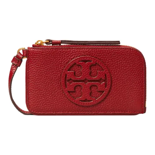 TORY BURCH Miller Кожа Кошелек Картхолдер Унисекс Красный
