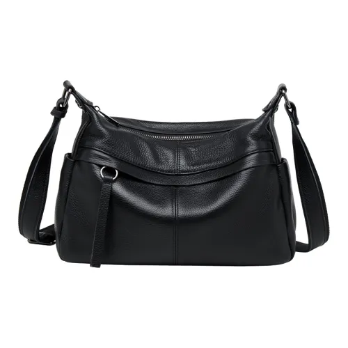 ZOOLER Сумка через плечо из натуральной коровьей кожи маленькая женская черная премиум-серый