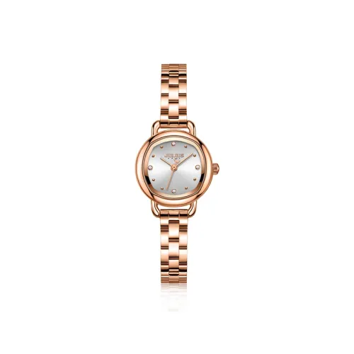 JULIUS JL Маленький Круглый Часы с Золотым Кварцевым Механизмом Часы Женские Часы с Золотым Циферблатом