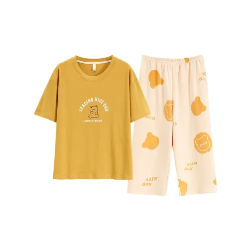 Mulong Family Домашняя одежда Женская Желтая