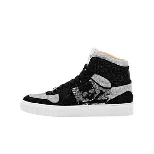 PHILIPP PLEIN Hi Топ Высокие Кроссовки для скейтбординга Унисекс Черный Белый