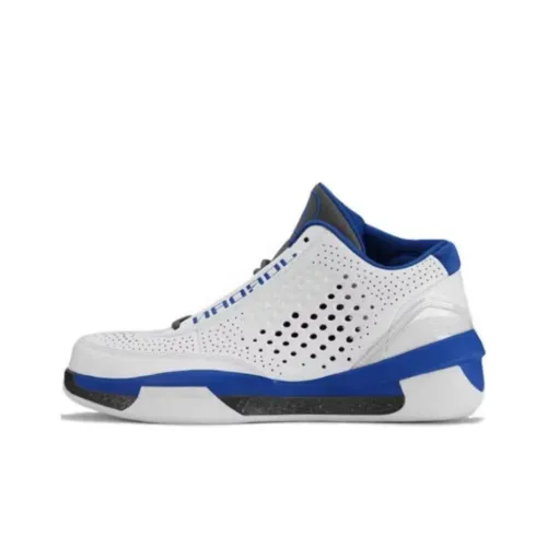 Jordan Air Джордан 2010 Team Амортизация Износостойкий MID Топ Винтажные баскетбольные кроссовки Мужские Белый Синий