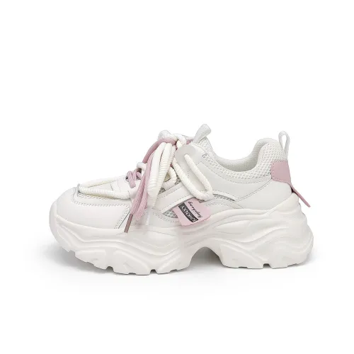 BAIJIHONG Дышащий Легкий Увеличение Высоты Низкий Топ Толстая Подошва 5 см Женский Бежевый Фиолетовый