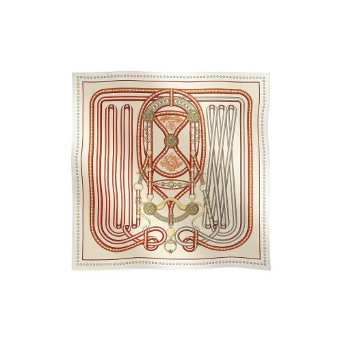 HERMES Шелковые шарфы Унисекс Бежевый