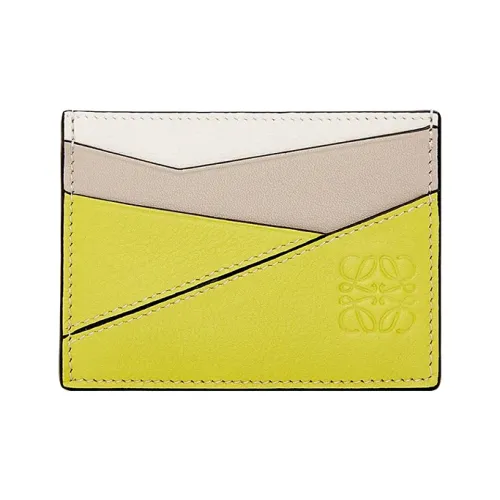 LOEWE Пазл Коровья кожа Держатель для карт Держатель для карт Женский Желтый Белый Серый