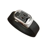 Черный с серебряной пряжкой