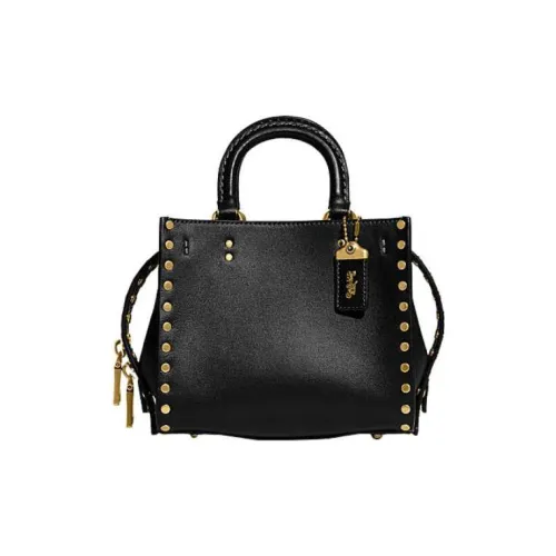 COACH Rogue Коровья кожа Сумка Сумка через плечо Сумка через плечо Маленькая Женская Черная