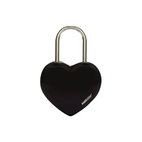 AMBUSH Лакированная кожа полиэстер сердце форма навесной замок сумка женская черный