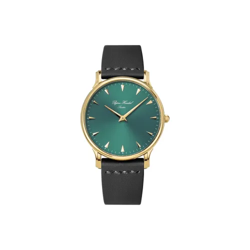 BJORN HENDAL Aurora Кварцевые часы Естественная кожа Ремешок 39,5 мм Зеленый циферблат Унисекс Изящная коробка T06GA2G