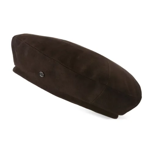 Maison Michel Хлопок Кожа Береты Мужские Коричневый