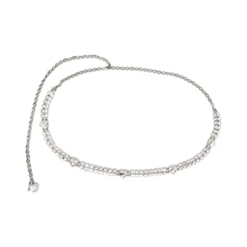 Alessandra Rich Кристальная подвеска цепь для талии женский серебряный